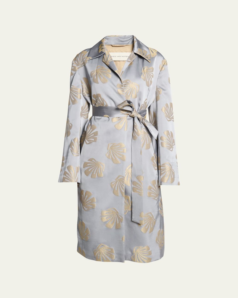 Roltas Metallic-Print Belted Coat